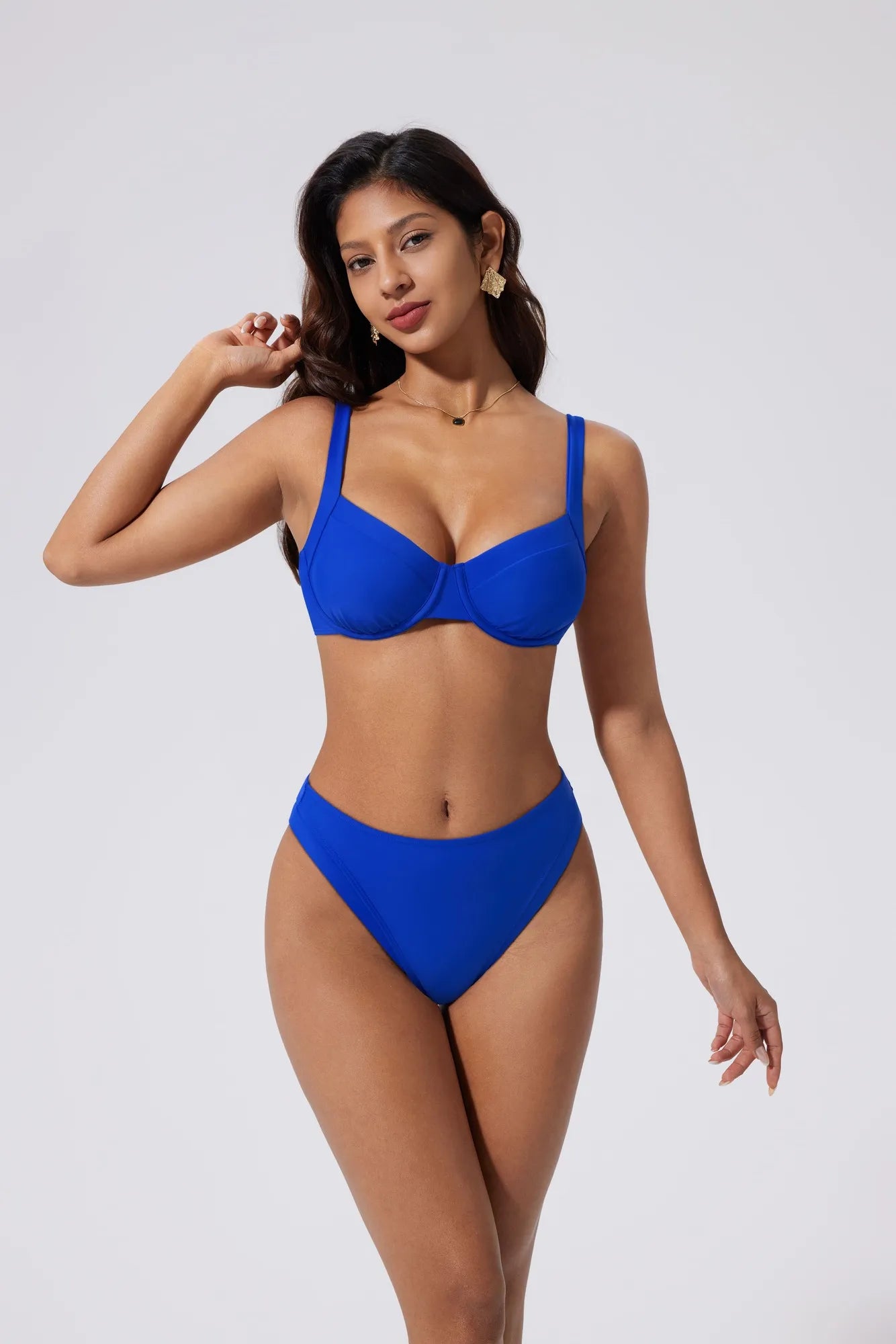 Color Block Underwire 2 Piece Swimsuit