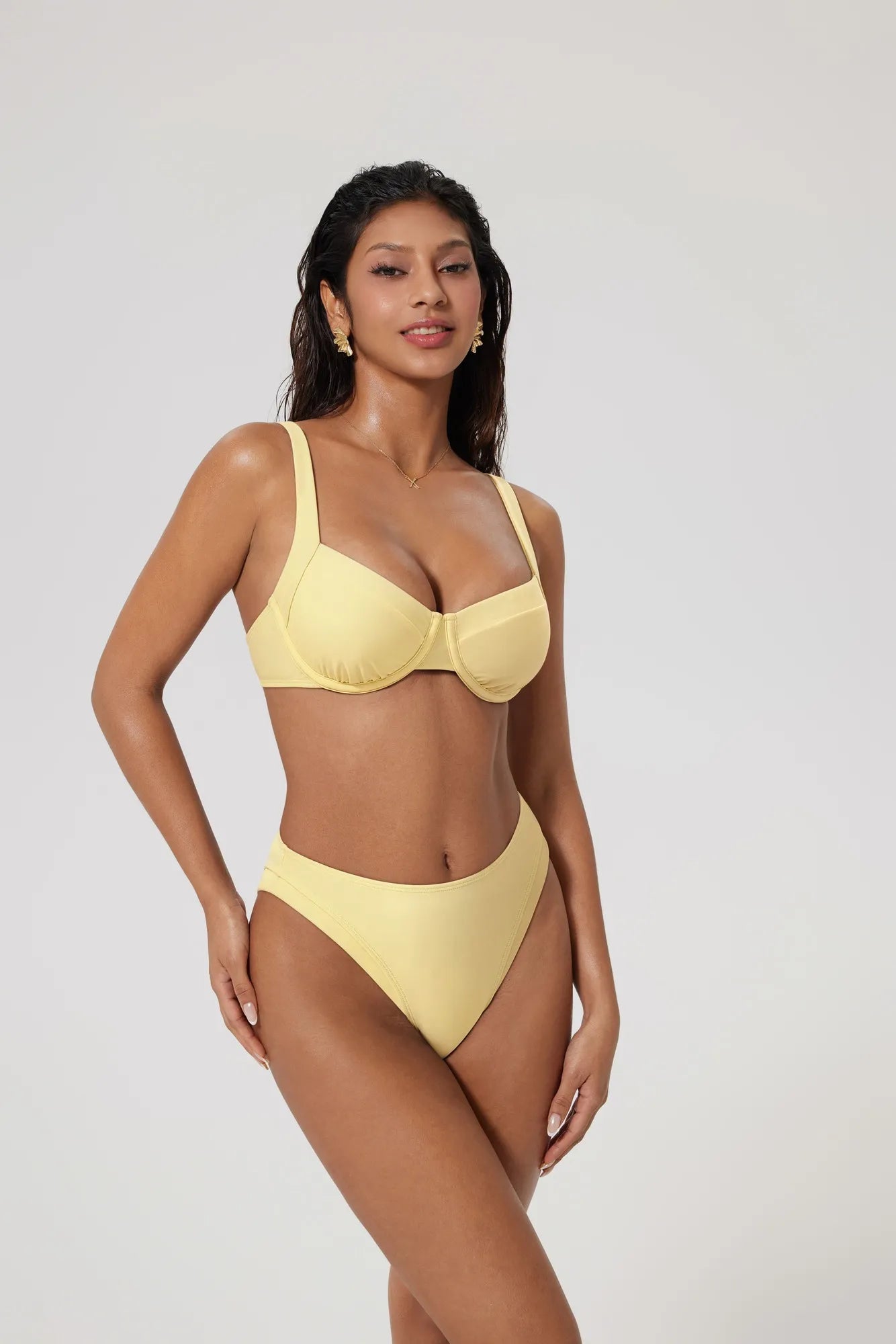 Color Block Underwire 2 Piece Swimsuit