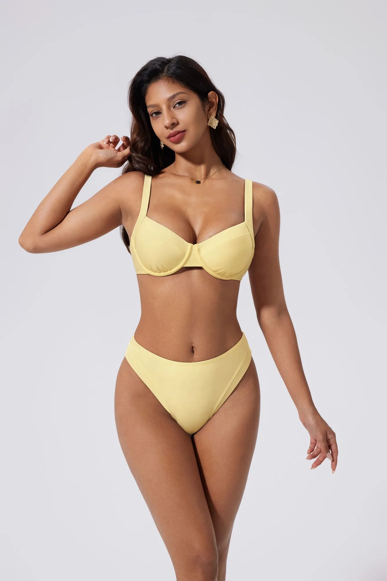Color Block Underwire 2 Piece Swimsuit