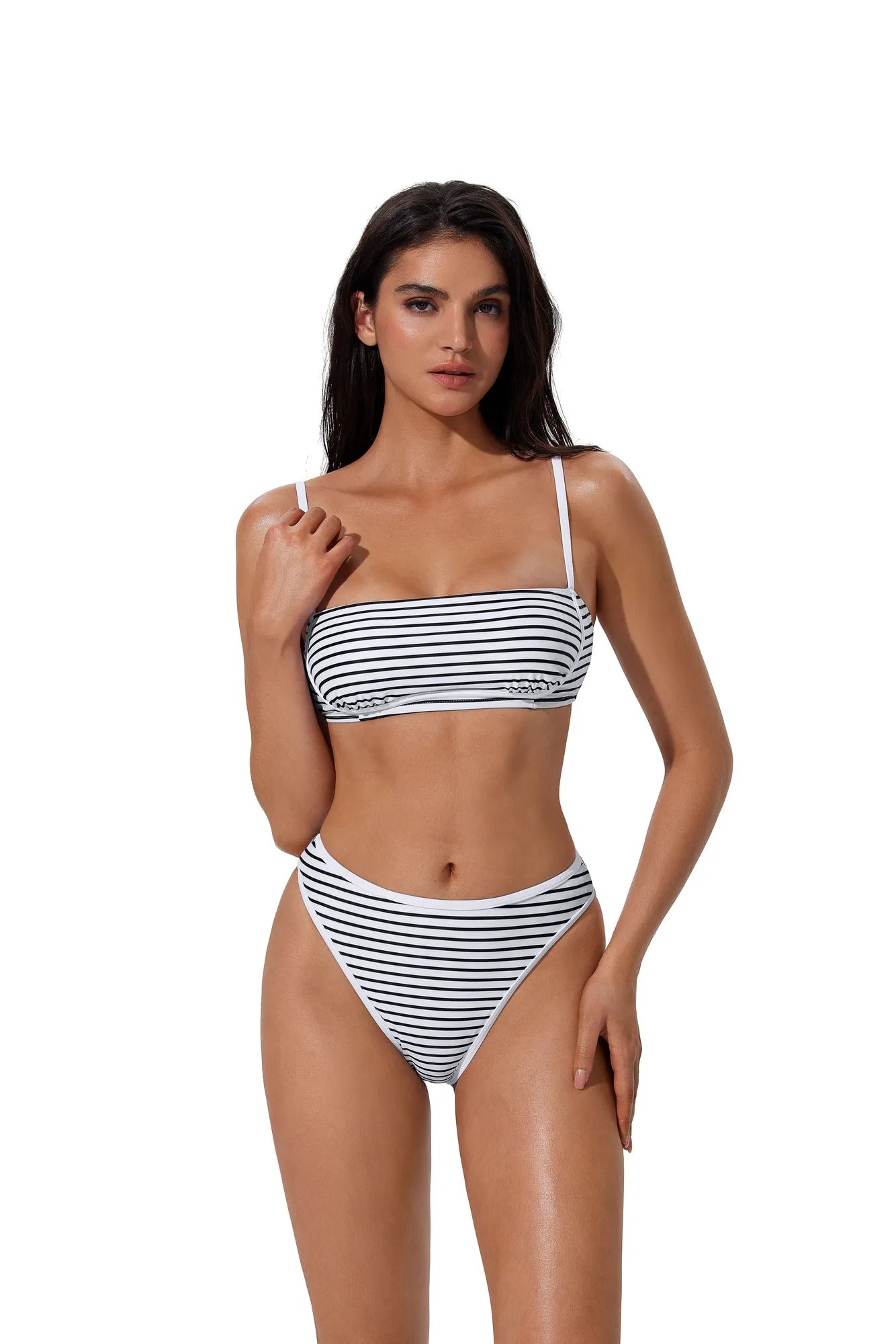 Bandeau High Waisted Bikini Set 2 Piece Swimsuits-SUUKSESS-SUUKSESS