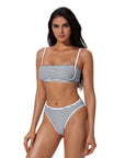 Bandeau High Waisted Bikini Set 2 Piece Swimsuits-SUUKSESS-SUUKSESS