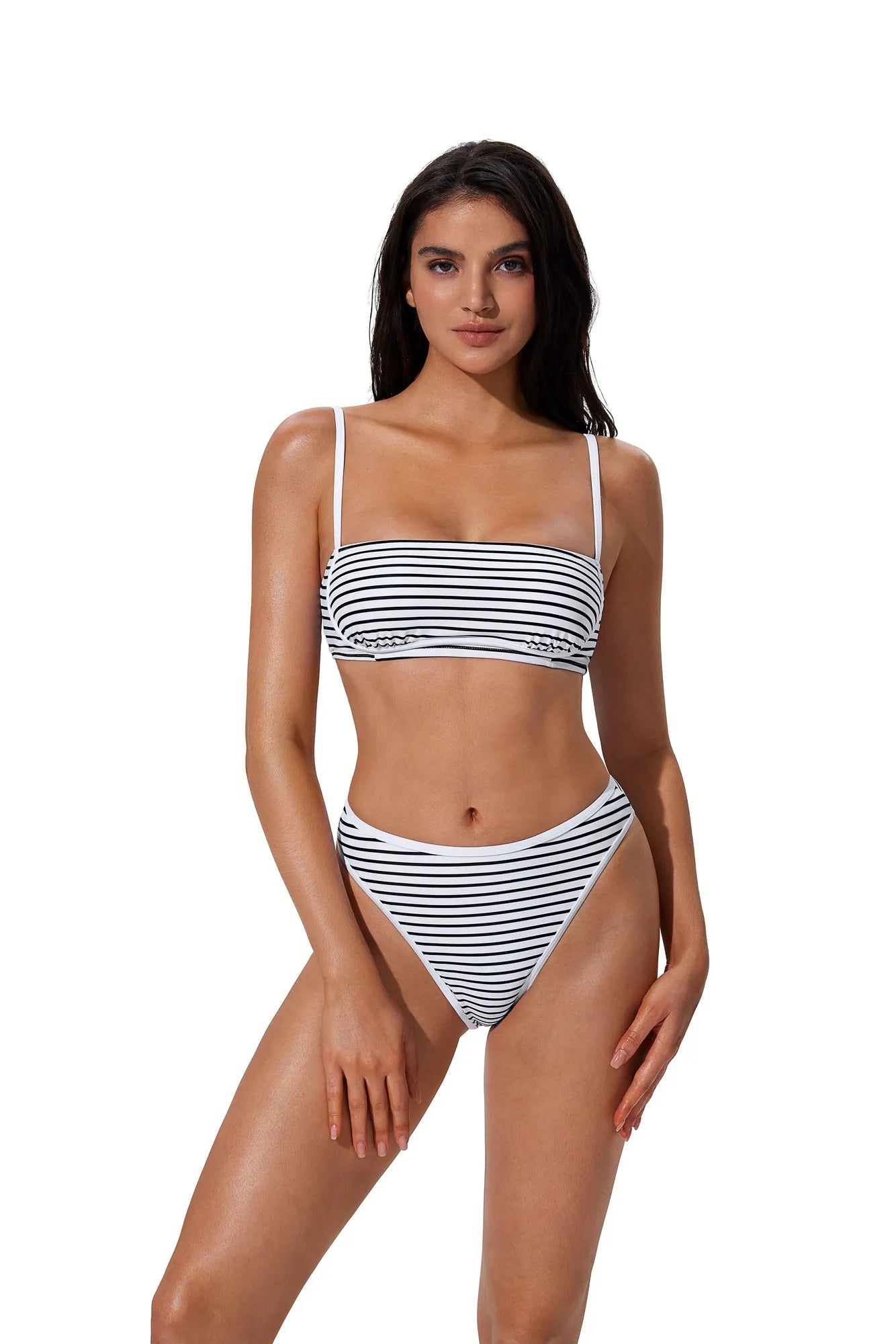 Bandeau High Waisted Bikini Set 2 Piece Swimsuits-SUUKSESS-SUUKSESS