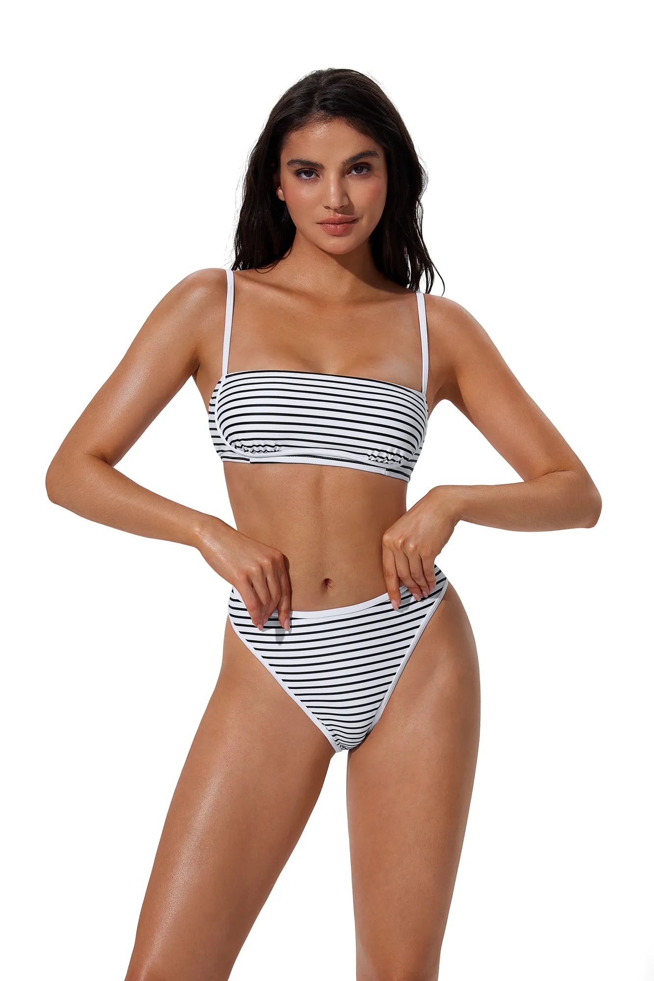 Bandeau High Waisted Bikini Set 2 Piece Swimsuits-SUUKSESS-SUUKSESS