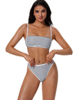 Bandeau High Waisted Bikini Set 2 Piece Swimsuits-SUUKSESS-SUUKSESS