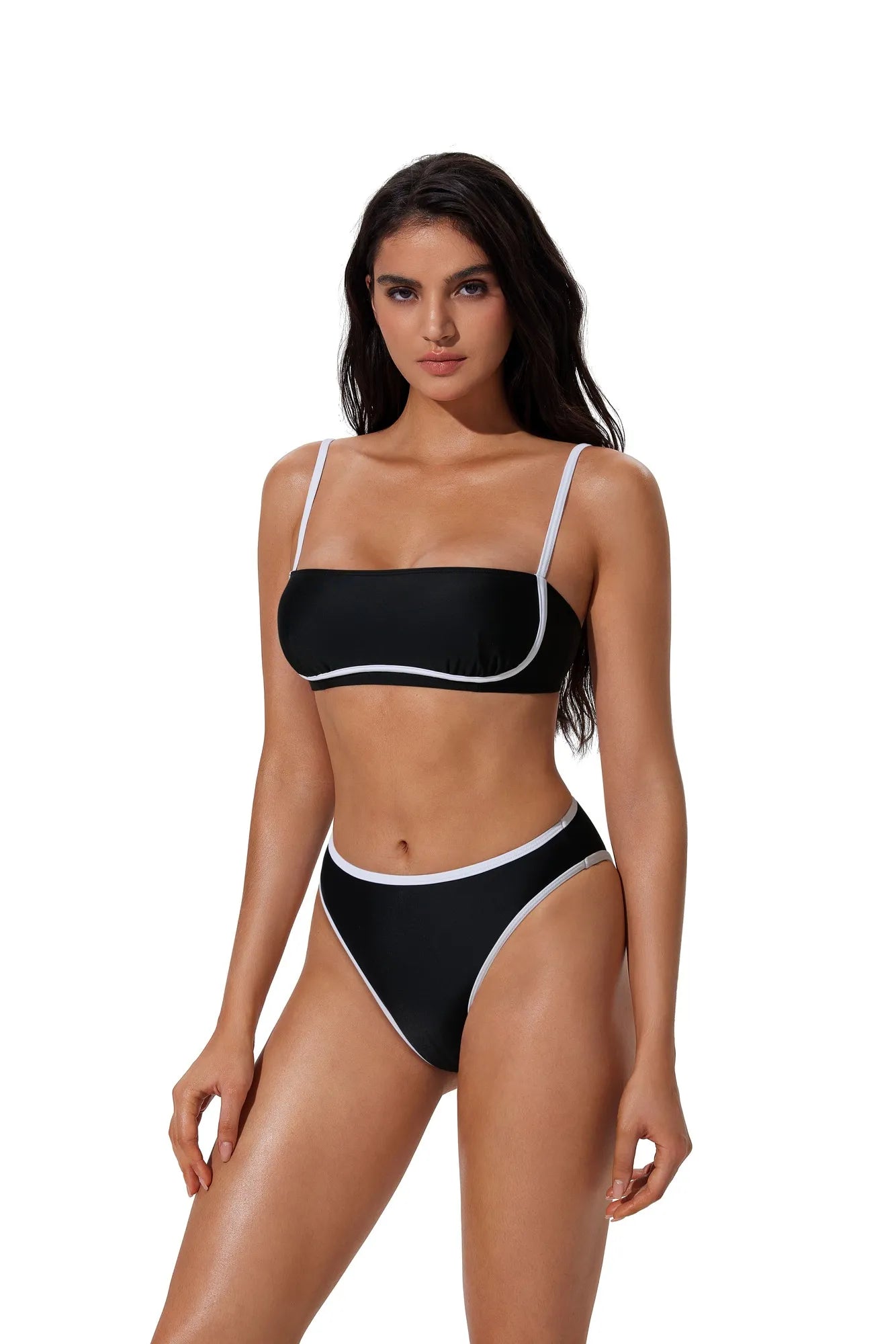 Bandeau High Waisted Bikini Set 2 Piece Swimsuits-SUUKSESS-SUUKSESS