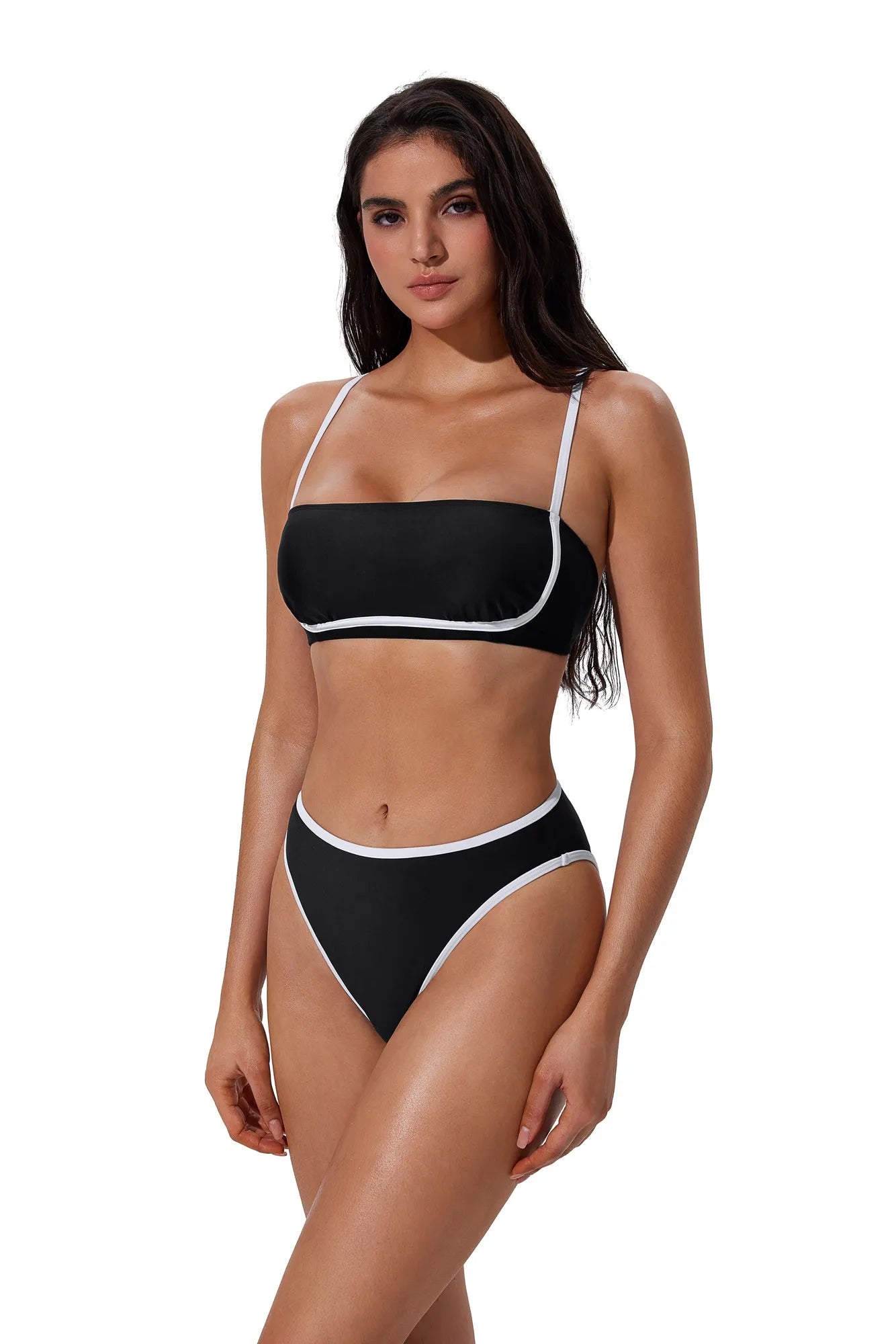 Bandeau High Waisted Bikini Set 2 Piece Swimsuits-SUUKSESS-SUUKSESS