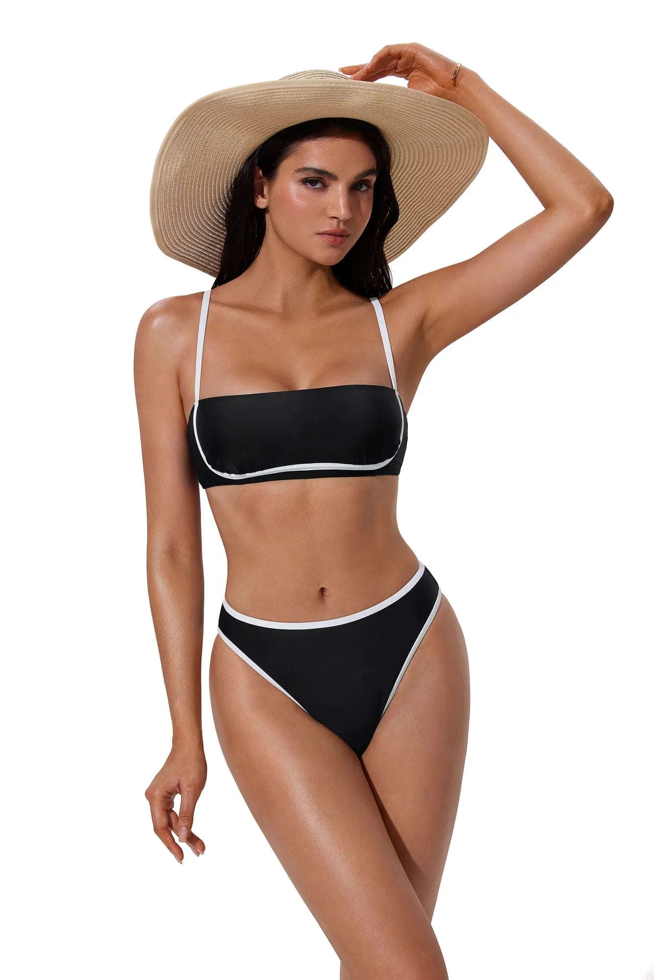Bandeau High Waisted Bikini Set 2 Piece Swimsuits-SUUKSESS-SUUKSESS