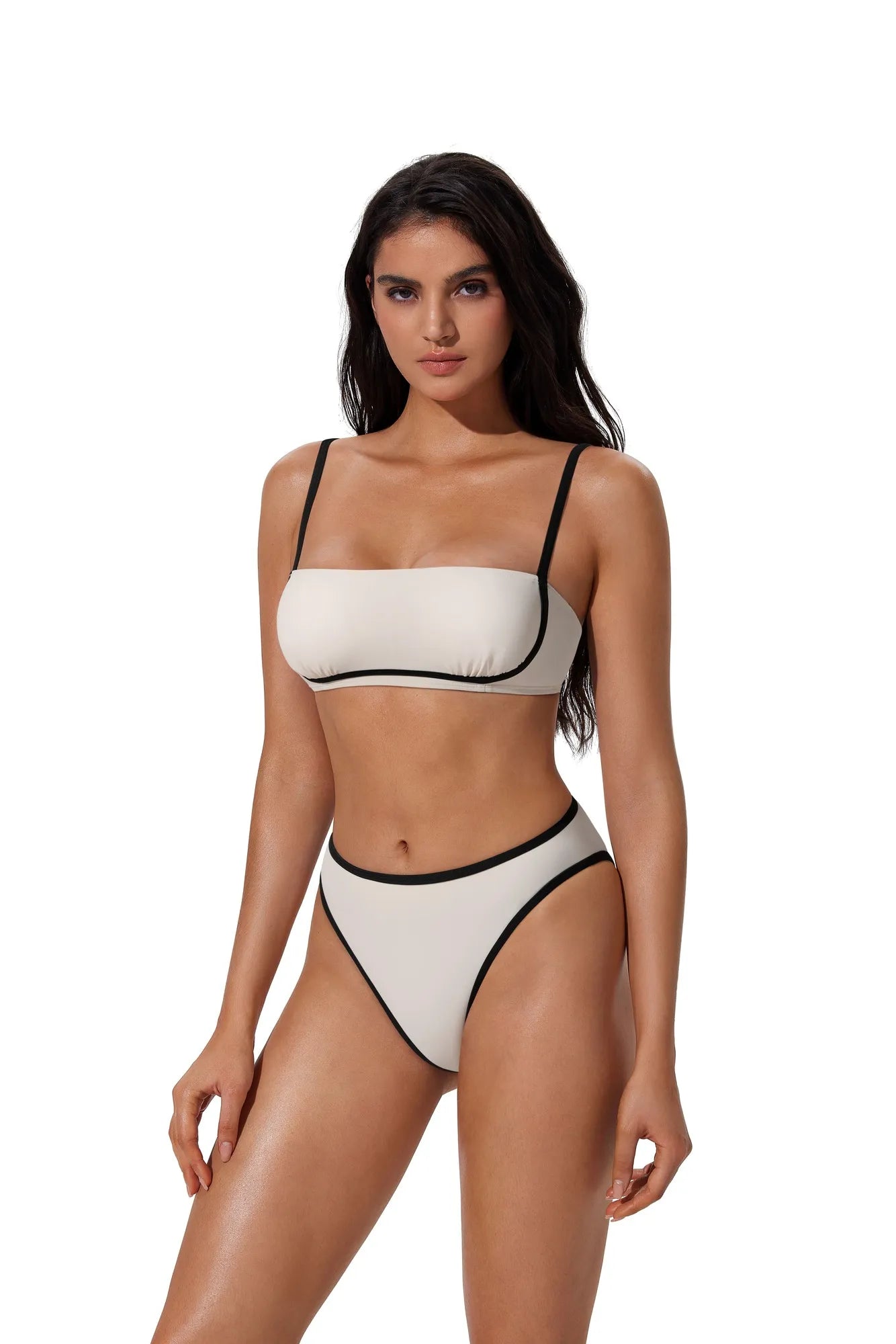 Bandeau High Waisted Bikini Set 2 Piece Swimsuits-SUUKSESS-SUUKSESS