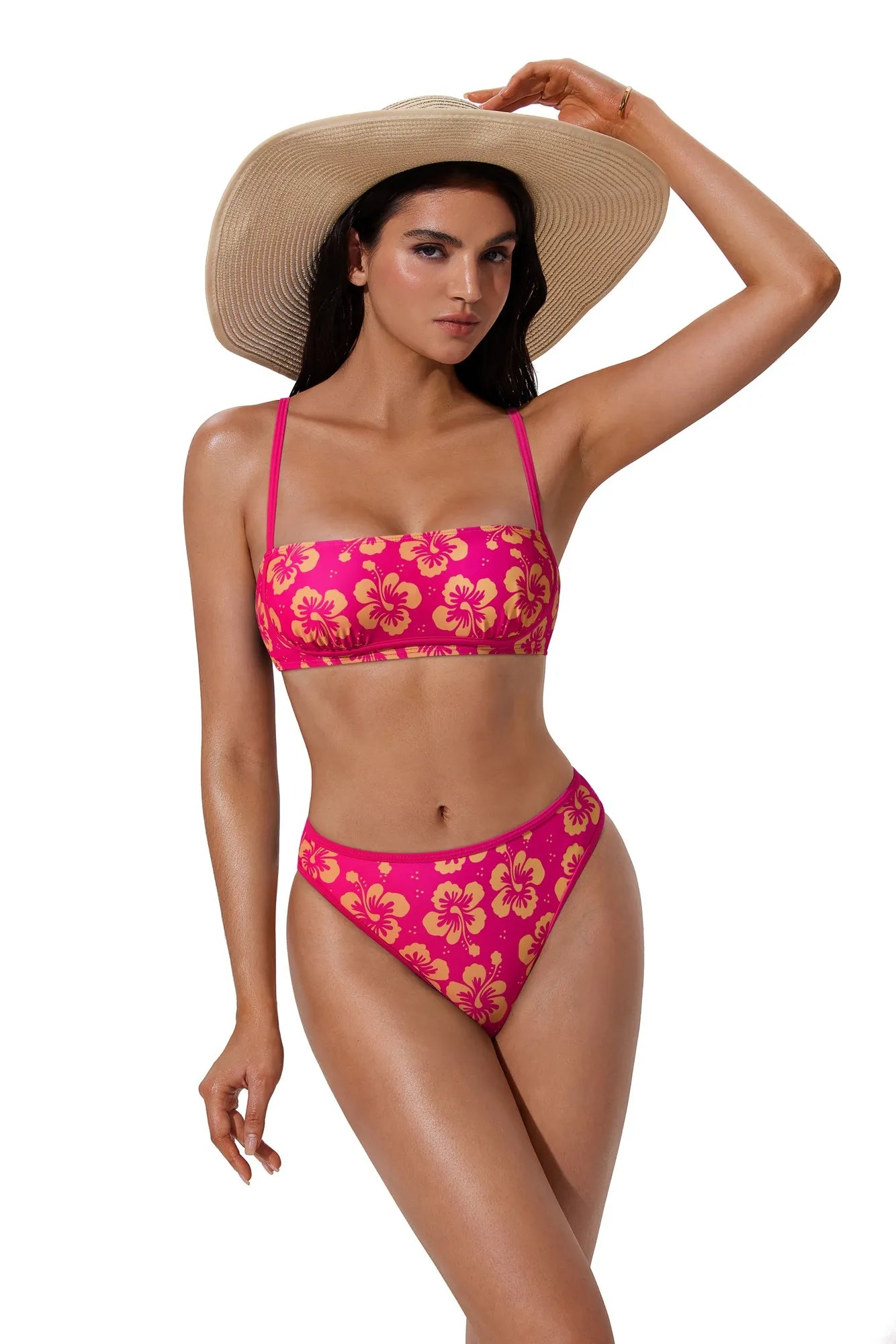 Bandeau High Waisted Bikini Set 2 Piece Swimsuits-SUUKSESS-SUUKSESS