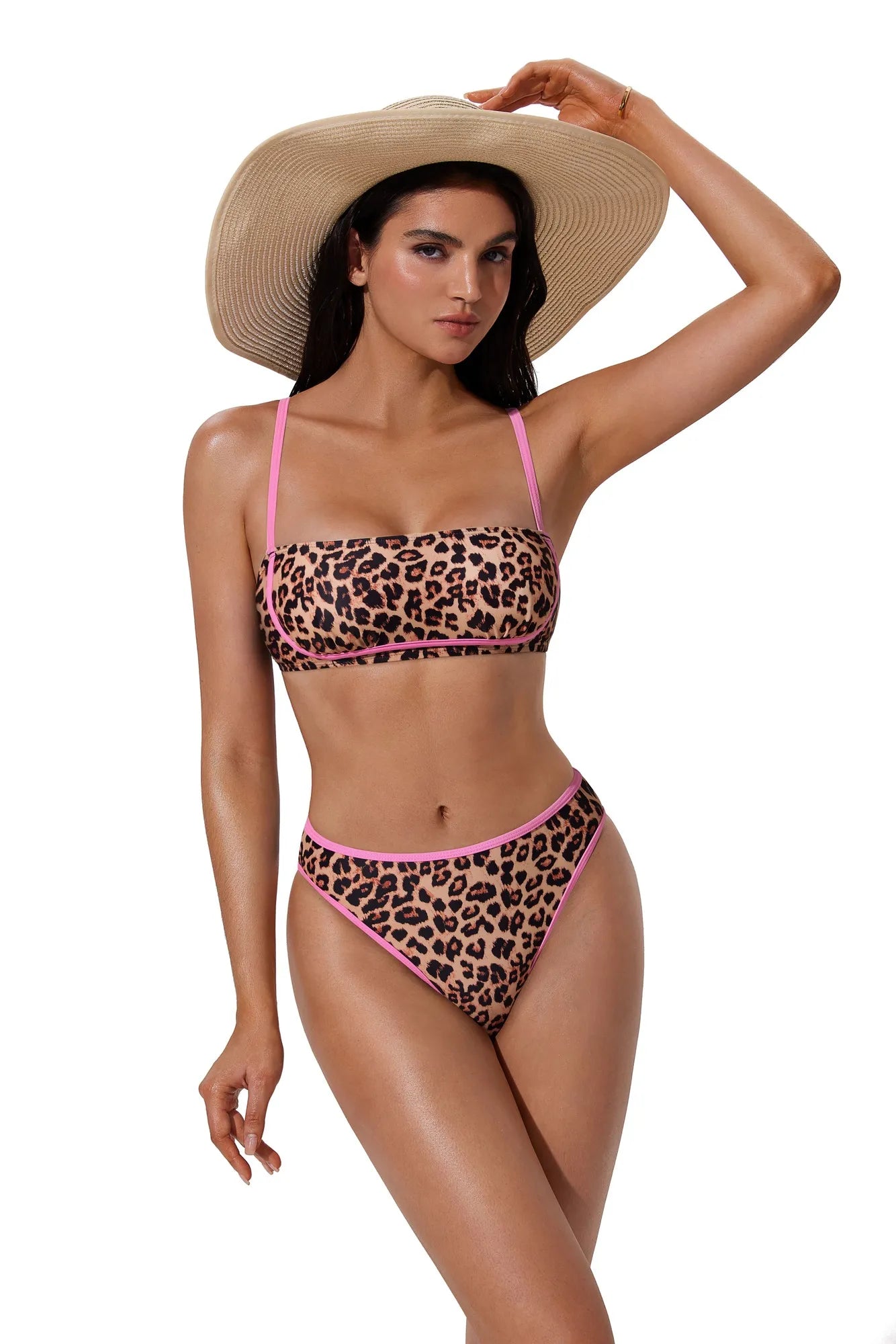 Bandeau High Waisted Bikini Set 2 Piece Swimsuits-SUUKSESS-SUUKSESS
