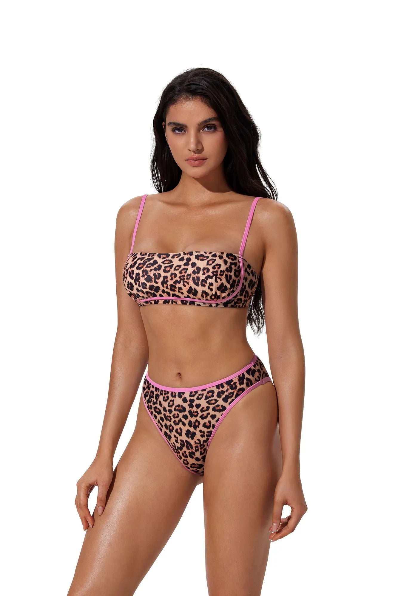 Bandeau High Waisted Bikini Set 2 Piece Swimsuits-SUUKSESS-SUUKSESS