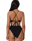 Triangle Textured High 2 Piece Bikini-SUUKSESS-SUUKSESS