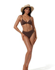 Triangle Textured High 2 Piece Bikini-SUUKSESS-SUUKSESS