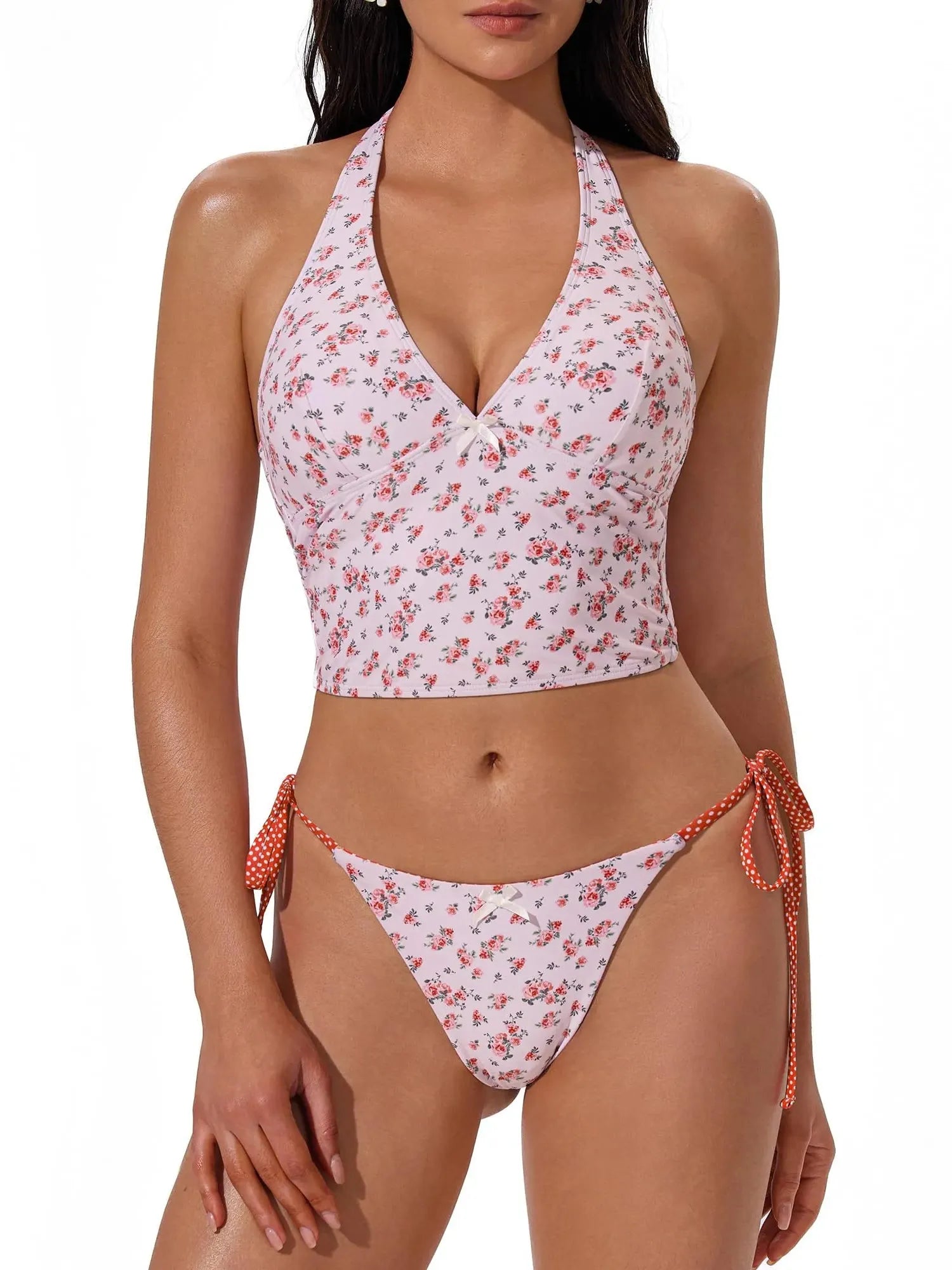 Halter String Cheeky Thong Bikini Set-SUUKSESS-SUUKSESS