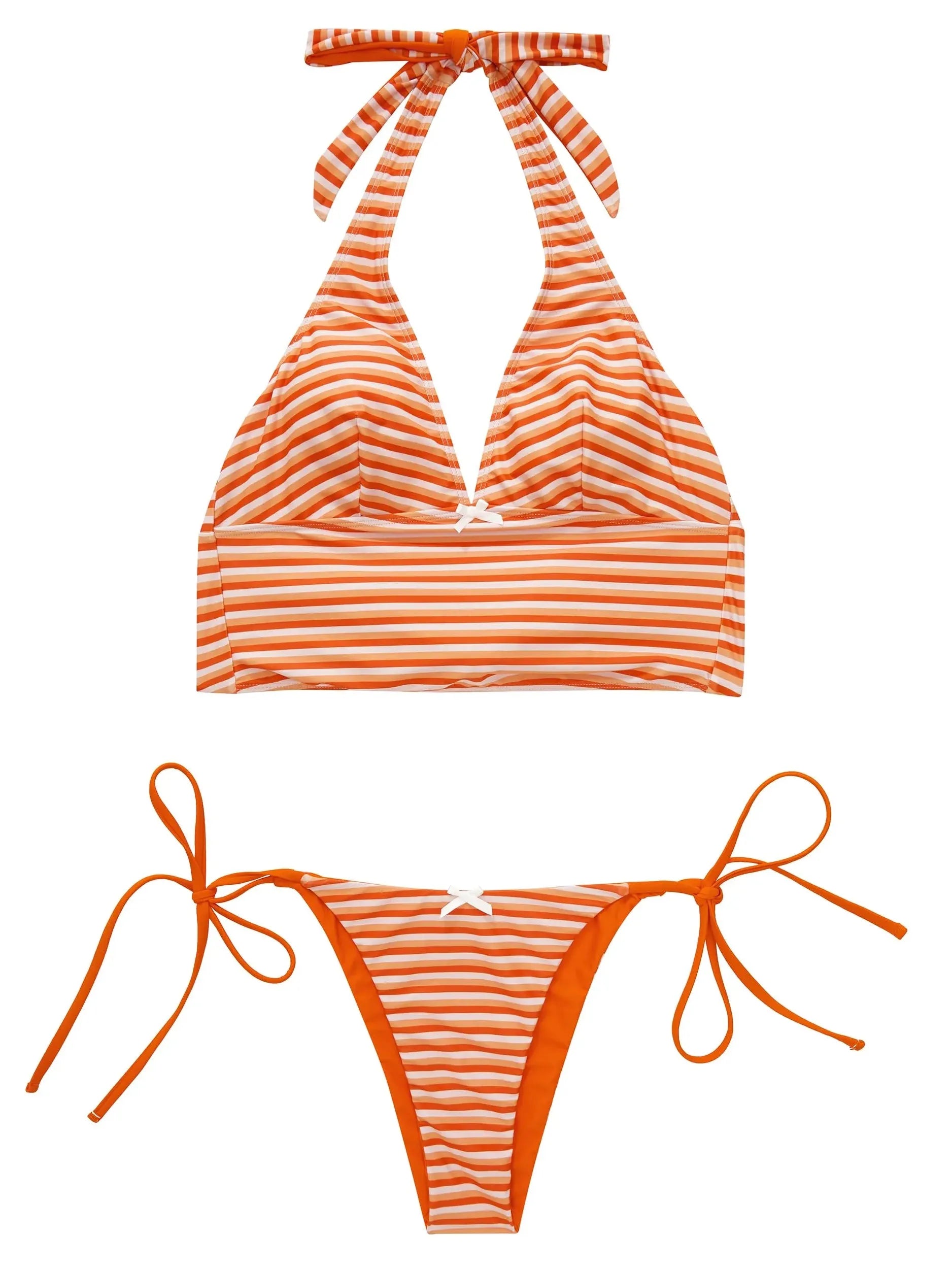 Halter String Cheeky Thong Bikini Set-SUUKSESS-SUUKSESS