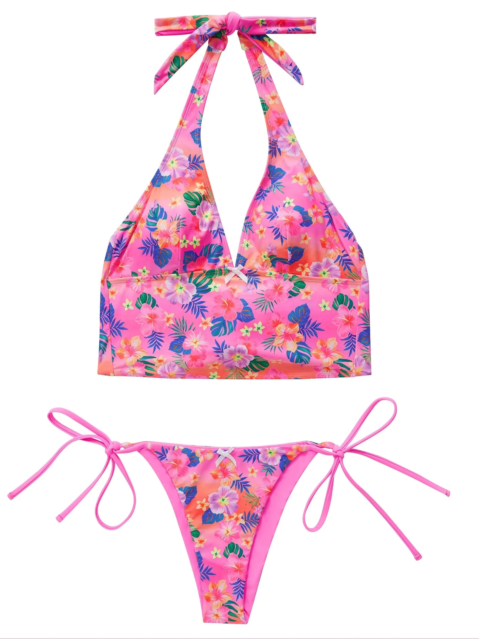 Halter String Cheeky Thong Bikini Set-SUUKSESS-SUUKSESS