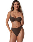 High Waisted Underwire Bikini Set-SUUKSESS-Brown-XS-SUUKSESS