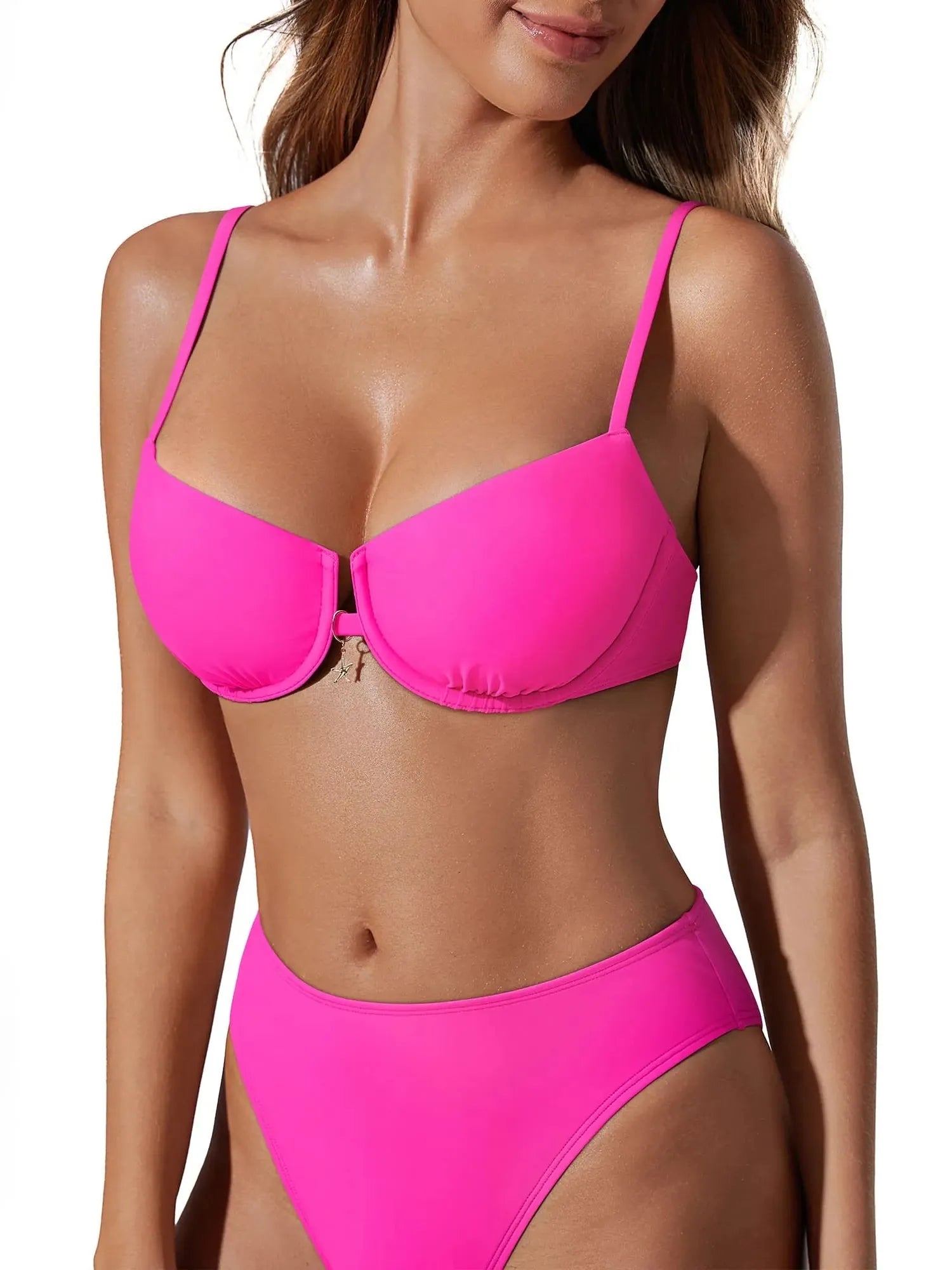 High Waisted Underwire Bikini Set-SUUKSESS-SUUKSESS