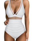 Mesh One Pieces Bathing Suit-Swimwear-SUUKSESS-White-S-SUUKSESS