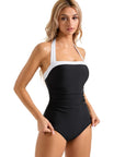 Halter Retro One Piece Bathing Suit-Swimwear-SUUKSESS-SUUKSESS