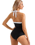 Halter Retro One Piece Bathing Suit-Swimwear-SUUKSESS-SUUKSESS