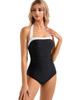 Halter Retro One Piece Bathing Suit-Swimwear-SUUKSESS-SUUKSESS