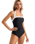 Halter Retro One Piece Bathing Suit-Swimwear-SUUKSESS-SUUKSESS