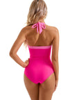 Halter Retro One Piece Bathing Suit-Swimwear-SUUKSESS-SUUKSESS