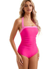 Halter Retro One Piece Bathing Suit-Swimwear-SUUKSESS-SUUKSESS