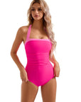 Halter Retro One Piece Bathing Suit-Swimwear-SUUKSESS-SUUKSESS