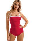 Halter Retro One Piece Bathing Suit-Swimwear-SUUKSESS-SUUKSESS