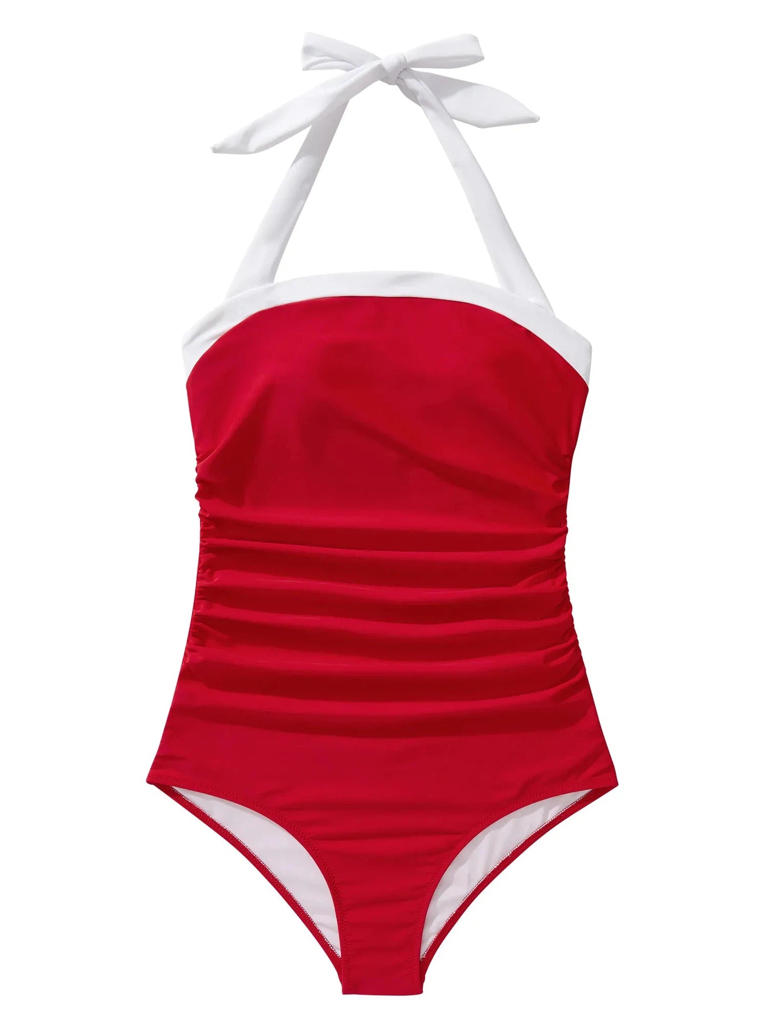 Halter Retro One Piece Bathing Suit-Swimwear-SUUKSESS-SUUKSESS