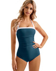 Halter Retro One Piece Bathing Suit-Swimwear-SUUKSESS-SUUKSESS