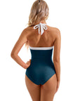 Halter Retro One Piece Bathing Suit-Swimwear-SUUKSESS-SUUKSESS