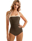 Halter Retro One Piece Bathing Suit-Swimwear-SUUKSESS-SUUKSESS