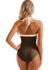 Halter Retro One Piece Bathing Suit-Swimwear-SUUKSESS-SUUKSESS