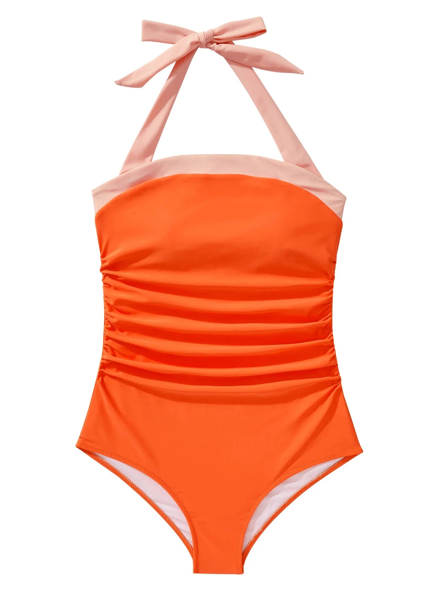 Halter Retro One Piece Bathing Suit-Swimwear-SUUKSESS-SUUKSESS