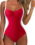 Crisscross Back Bathing Suit-Swimwear-SUUKSESS-Red-S-SUUKSESS