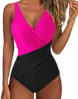 SUUKSESS Women Retro One Piece Swimsuit Sexy Tummy Control Bathing Suit-SUUKSESS-SUUKSESS