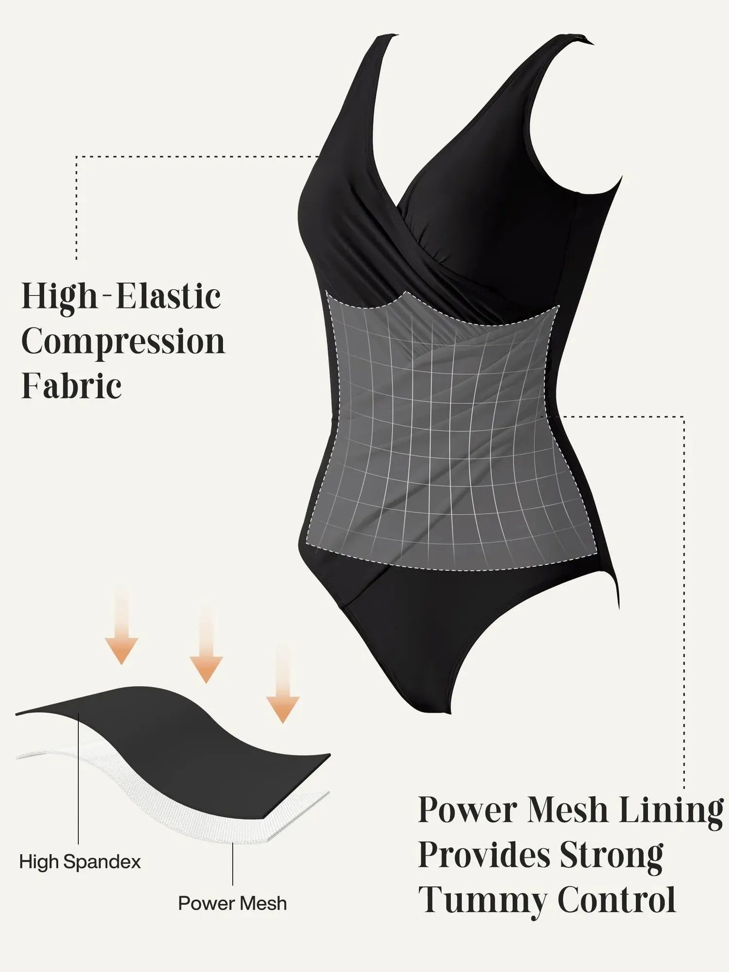 SUUKSESS Women Retro One Piece Swimsuit Sexy Tummy Control Bathing Suit-SUUKSESS-SUUKSESS