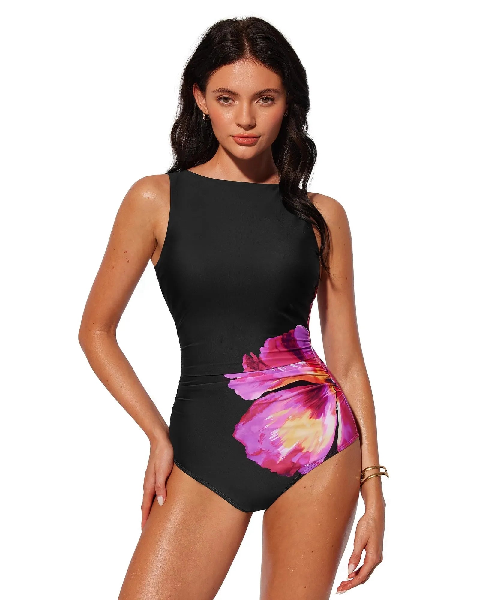 Backless Ruched Bathing Suit