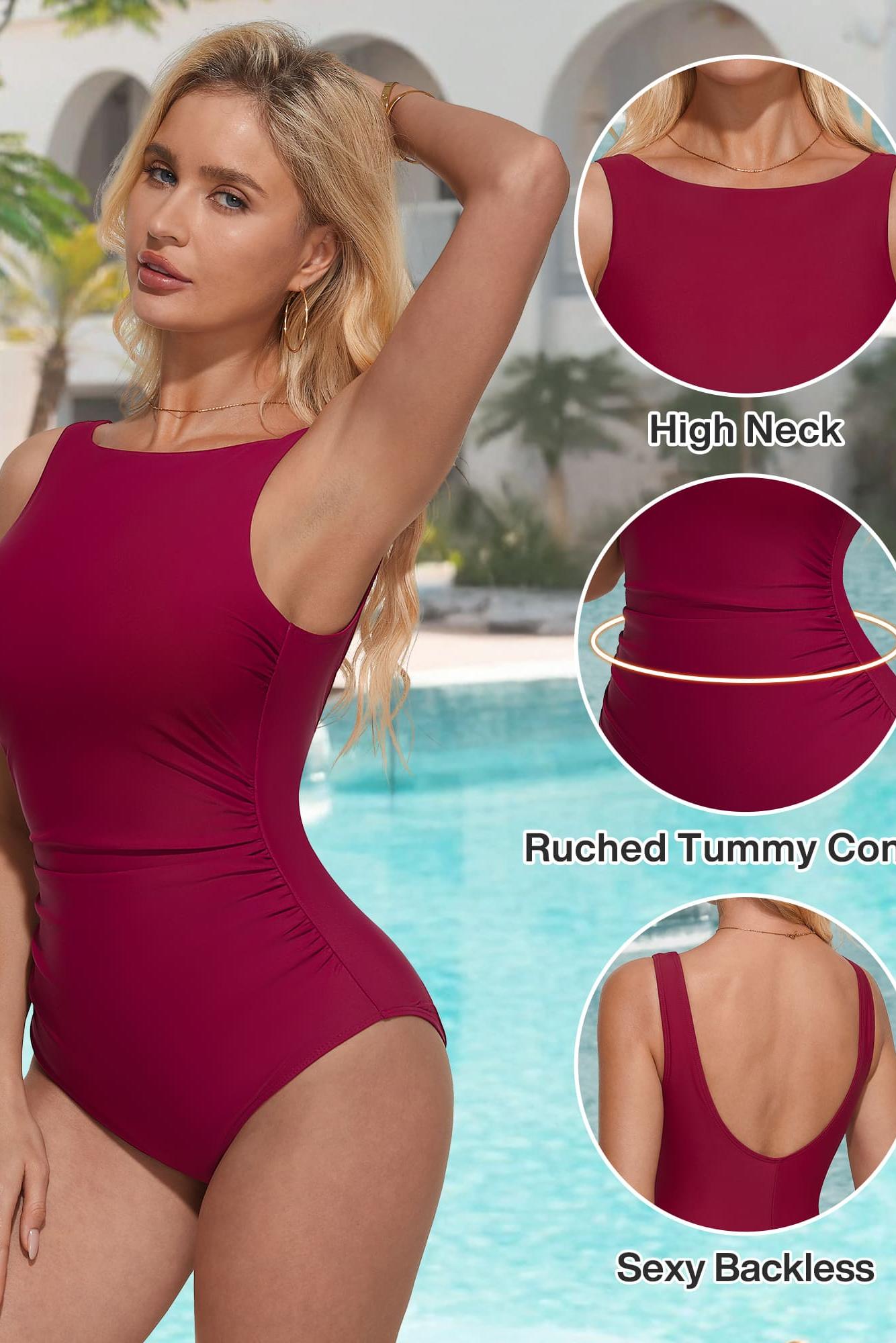 Backless Ruched Bathing Suit