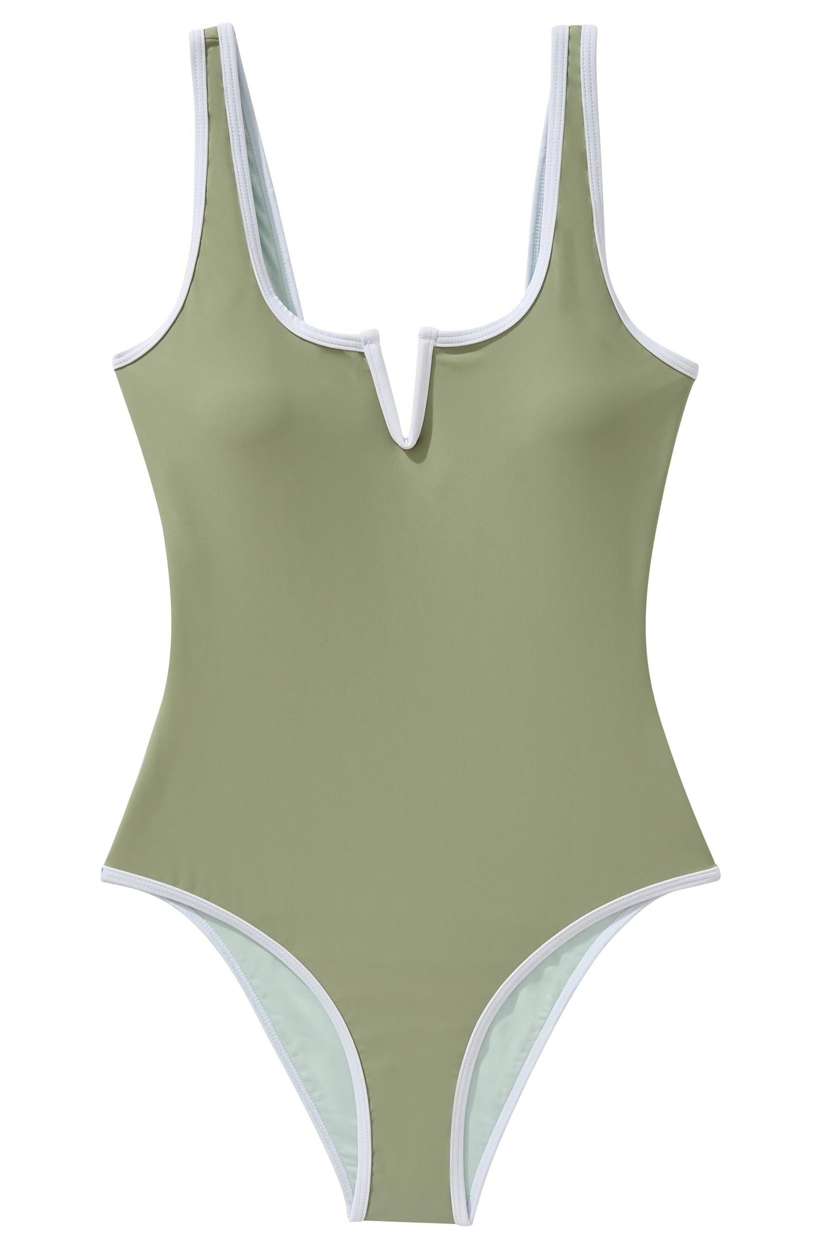 Color Block V-Wire Bathing Suit