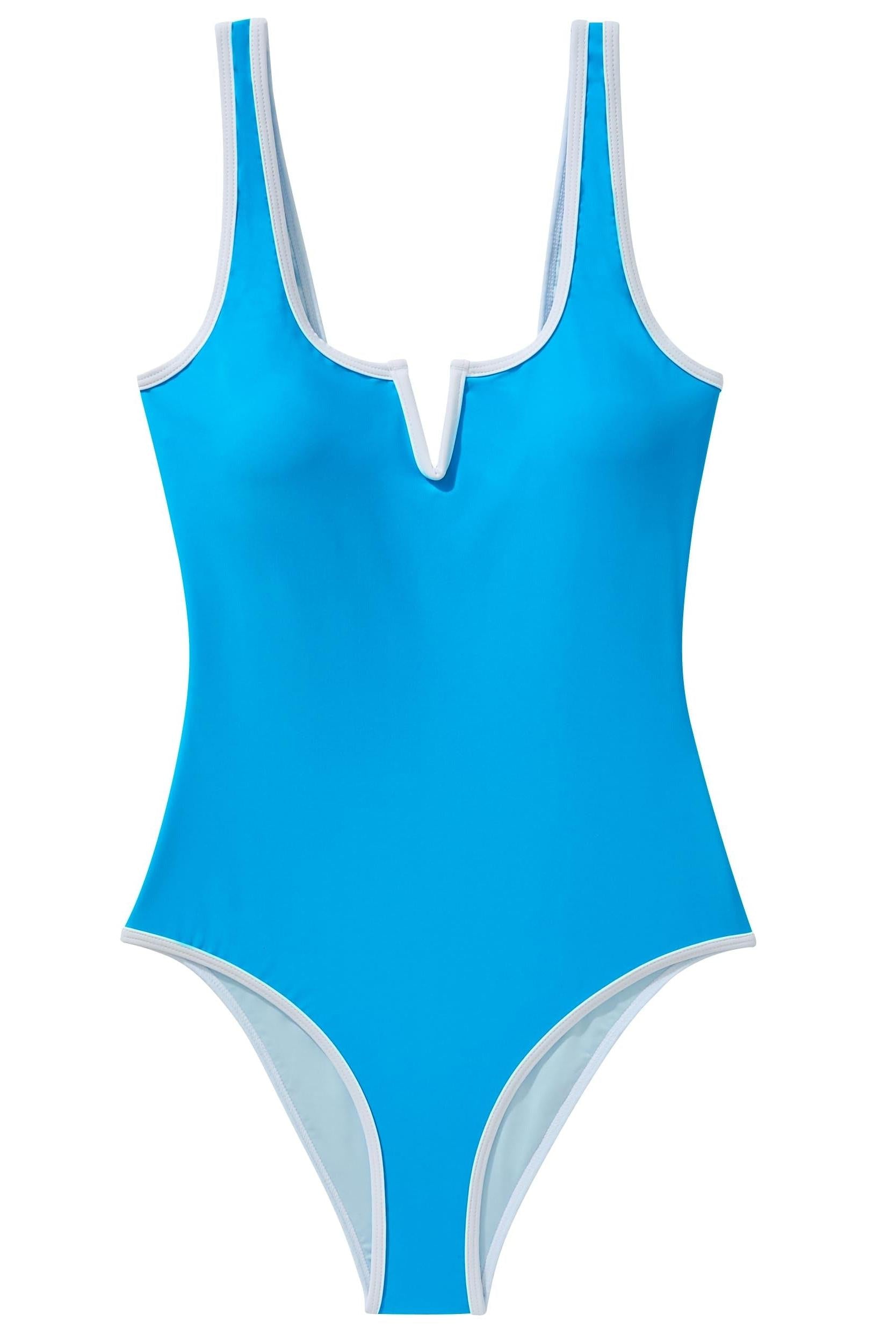 Color Block V-Wire Bathing Suit