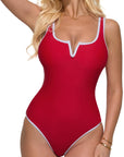 Color Block V-Wire Bathing Suit