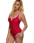 Color Block V-Wire Bathing Suit
