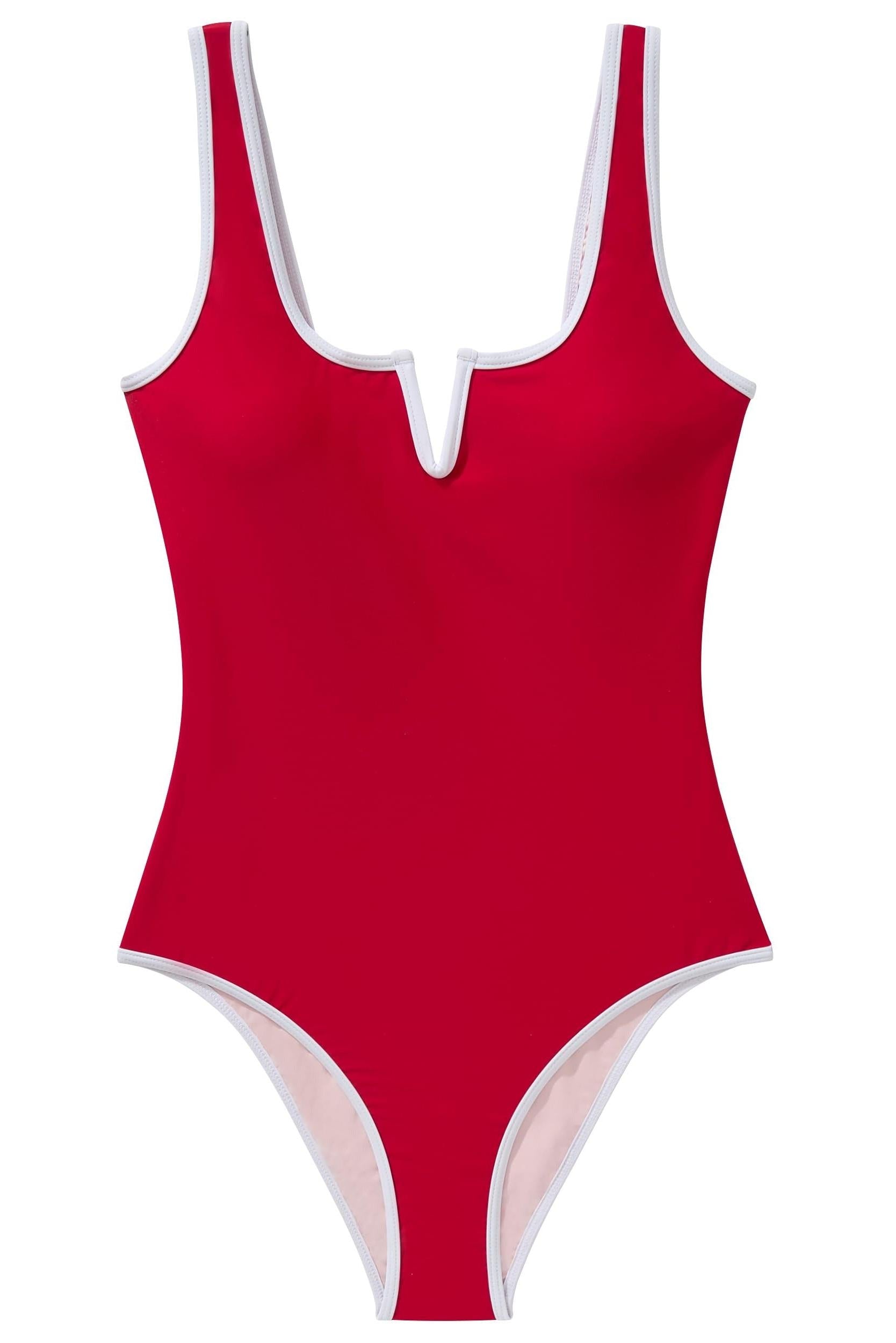 Color Block V-Wire Bathing Suit