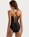 SUUKSESS Womens One Piece Tummy Control Swimsuit Crisscross Back Bathing Suits