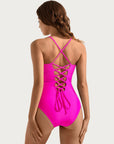 SUUKSESS Womens One Piece Tummy Control Swimsuit Crisscross Back Bathing Suits