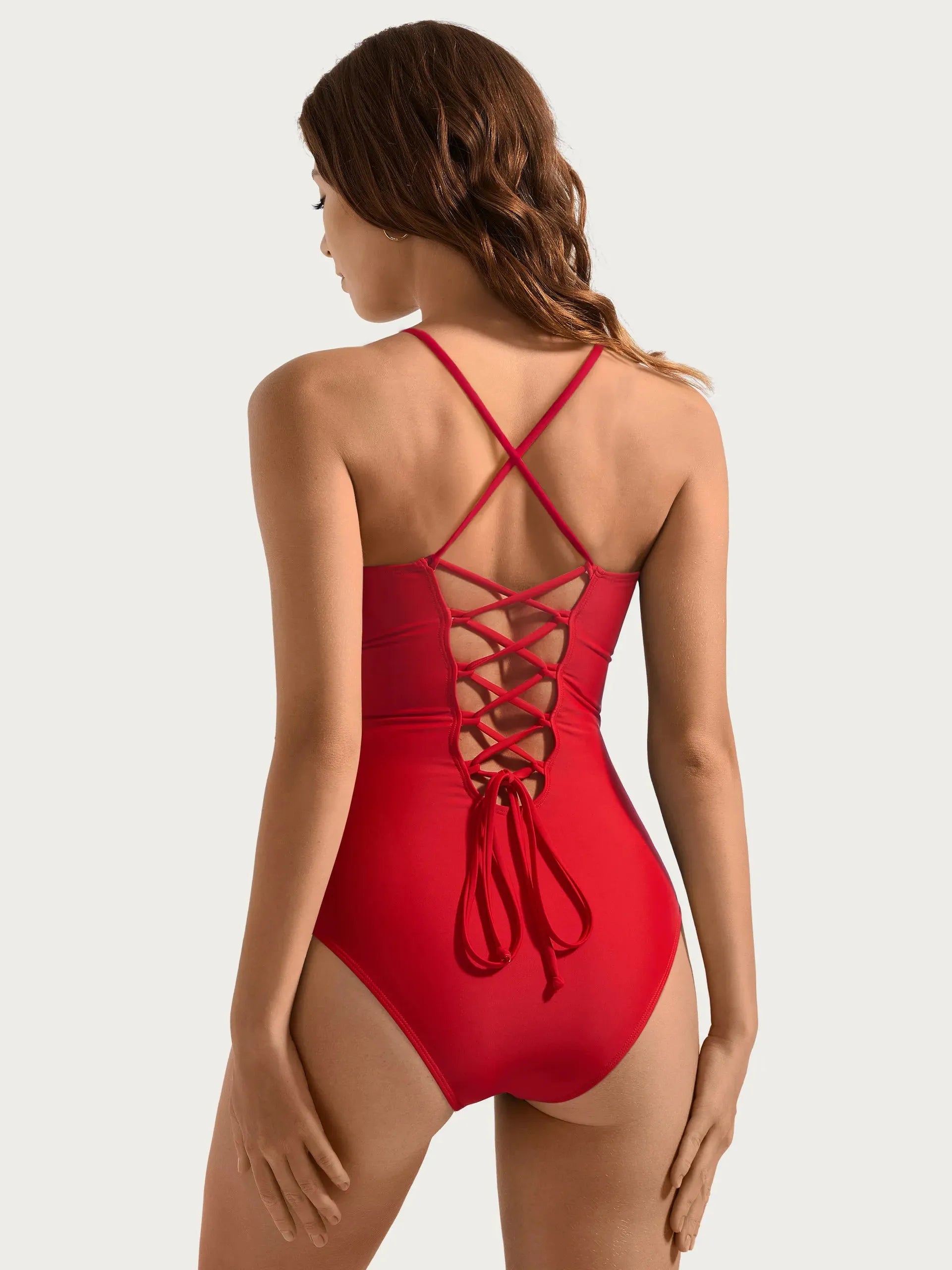 Crisscross Back &amp; Front Bathing Suit-Swimwear-SUUKSESS-SUUKSESS